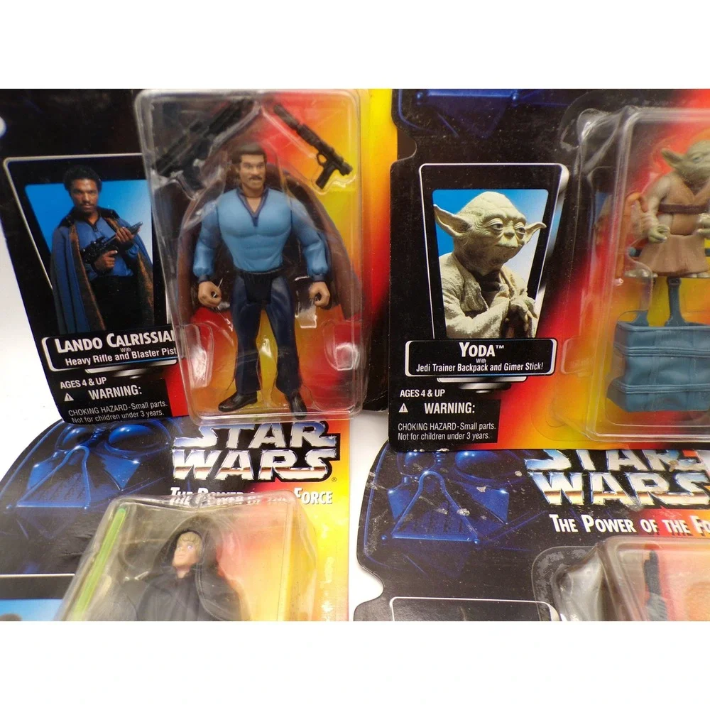 Vintage Star Wars Power of the‎ Force Action Figures - Lando, Yoda, Luke, Leia